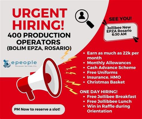 urgent hiring jobs in Cavite City .